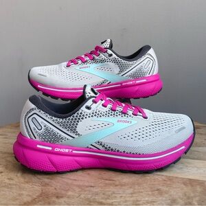 Brooks Ghost 14 Womens Size 7.5 B Gray Pink Running Shoes Sneakers 1203561B024‎